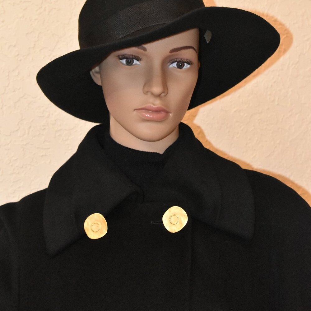 Vintage Jean Claude Black Swing Coat US M - New without Tags